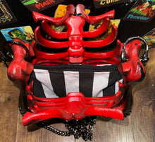Load image into Gallery viewer, The Bloody Bone Red Ribcage Bag

