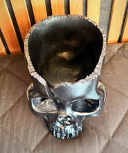 Load image into Gallery viewer, Metallic Blue Black Skull Yarn Bowl
