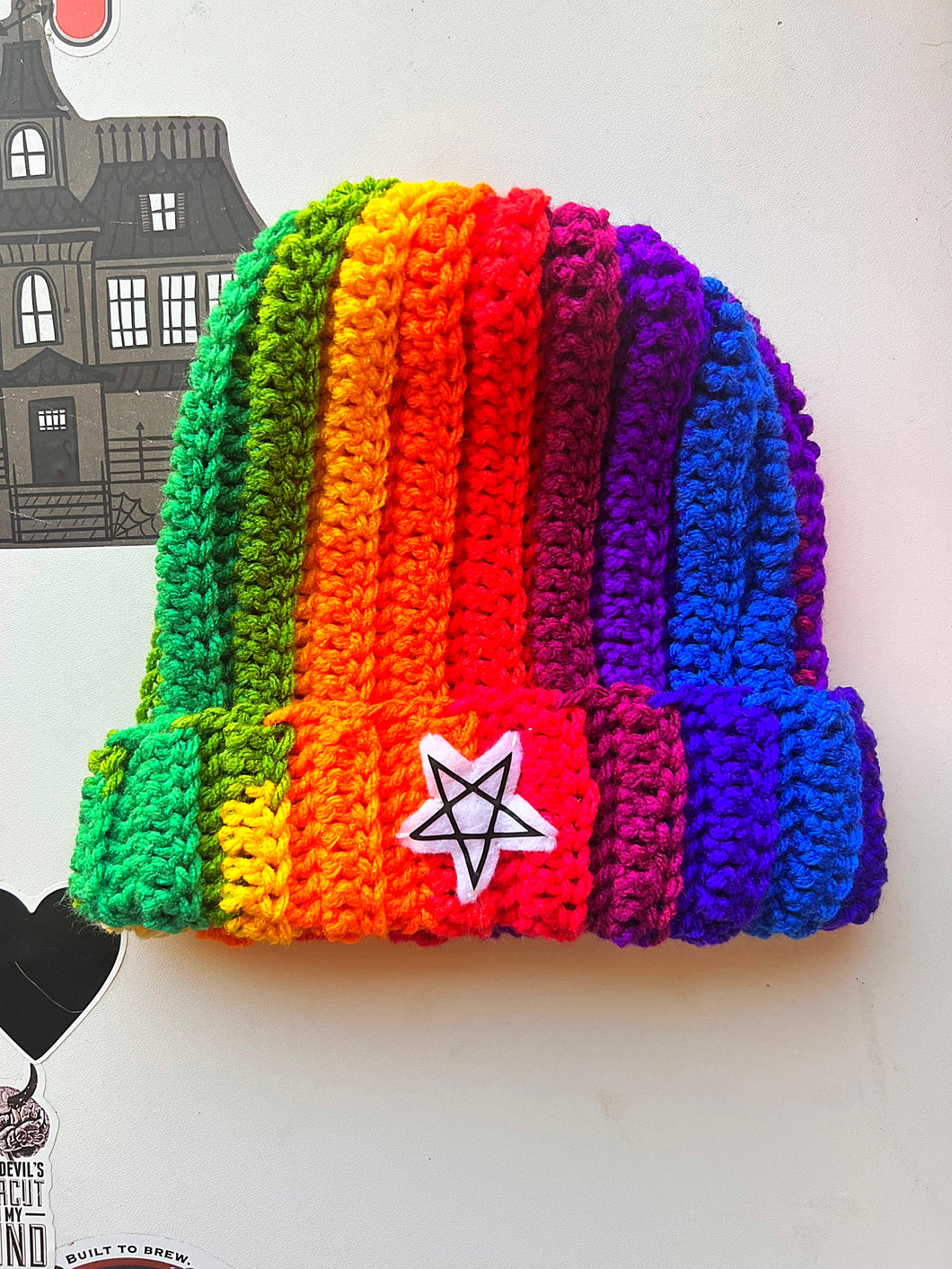 Rainbow Pentagram Beanie