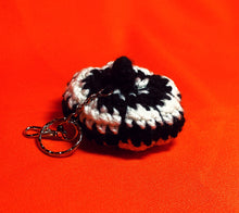 Load image into Gallery viewer, Black and White Pumpkin Keychain
