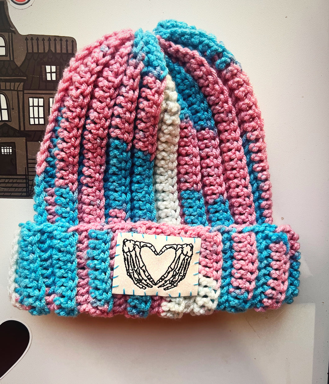 Skeleton Heart Hands Beanie